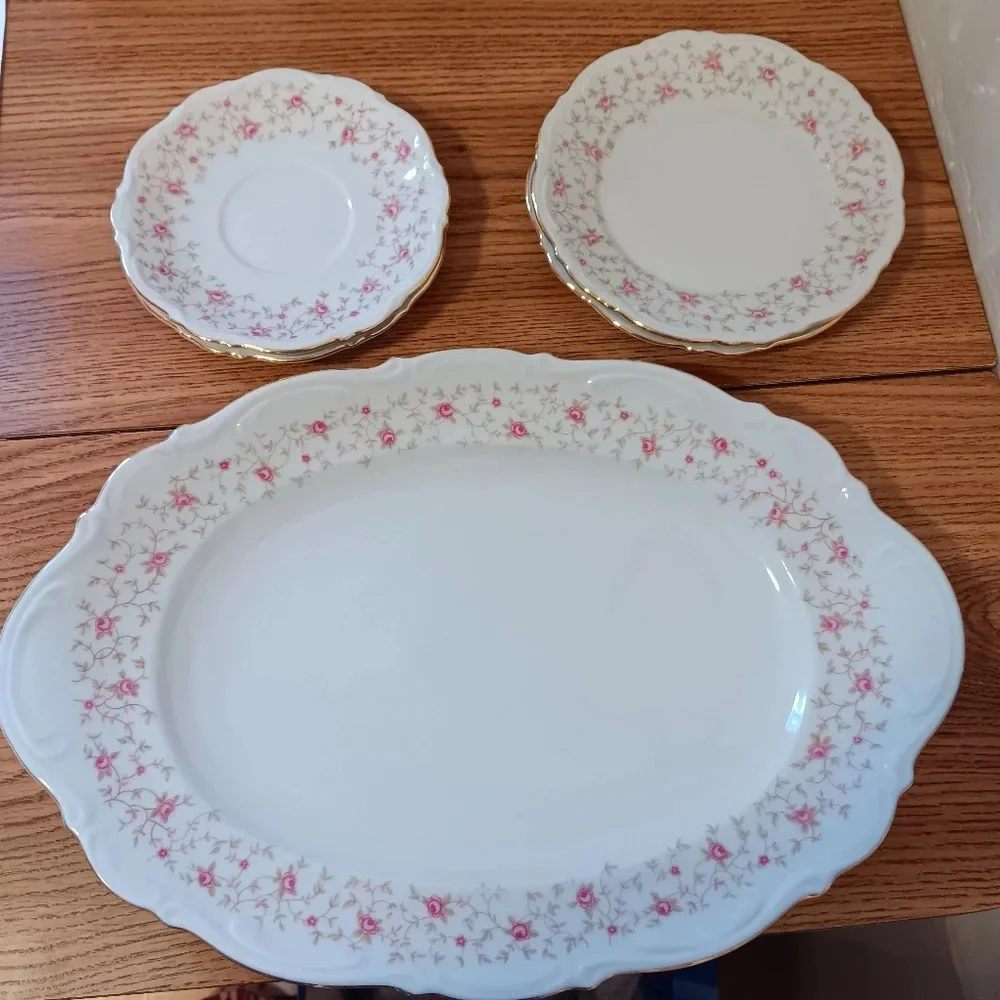 Vintage 5 Mitterteich Bavaria plates, made in Germany, Lady Claire style. - Picture 10 of 10